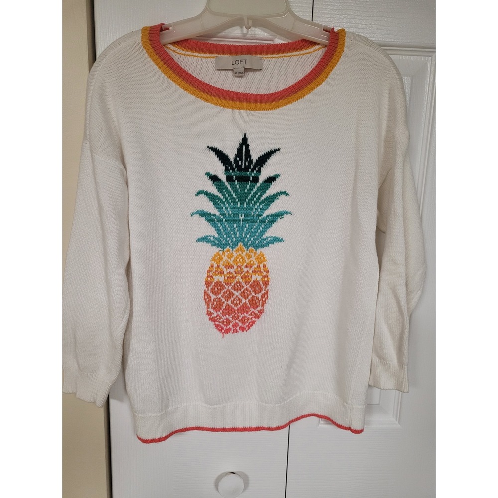 LOFT White Pineapple Sweater Crewneck Sz XS A Tropical ‎ Cruise
Must Have